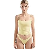 SUUKSESS Women Double Line Square Neck Tank Top Summer Y2K Going Out Basic Cami Shirt