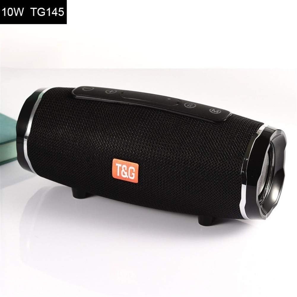 HONGYAN 20W Portable Wireless Bluetooth Speaker Waterproof Speaker Support FM Radio TF Card Outdoor Strap With Subwoofer Column Speaker Durable (Color : TG145 BLACK)
