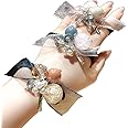LOVEF 3Pcs Korean Hair Accessories Double Layer Hair Ring with Pearls Flower Bowknot Hair Rope Hairbands