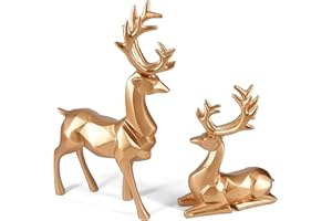 MicoSim Reindeer Ornaments Statue,Reindeer Christmas Decoration,Deer Gifts for Women, Mom Gifts,Deer Decorations Applicable Home, Office,Bookshelf TV Stand, Shelf, Living Room(Origami Medium, Gold)