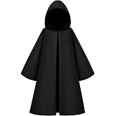 Spooktacular Creations Boys Black Cloak, Kids Knight Costume, Tunic Hooded Robe Toddler for Halloween Cosplay Parties