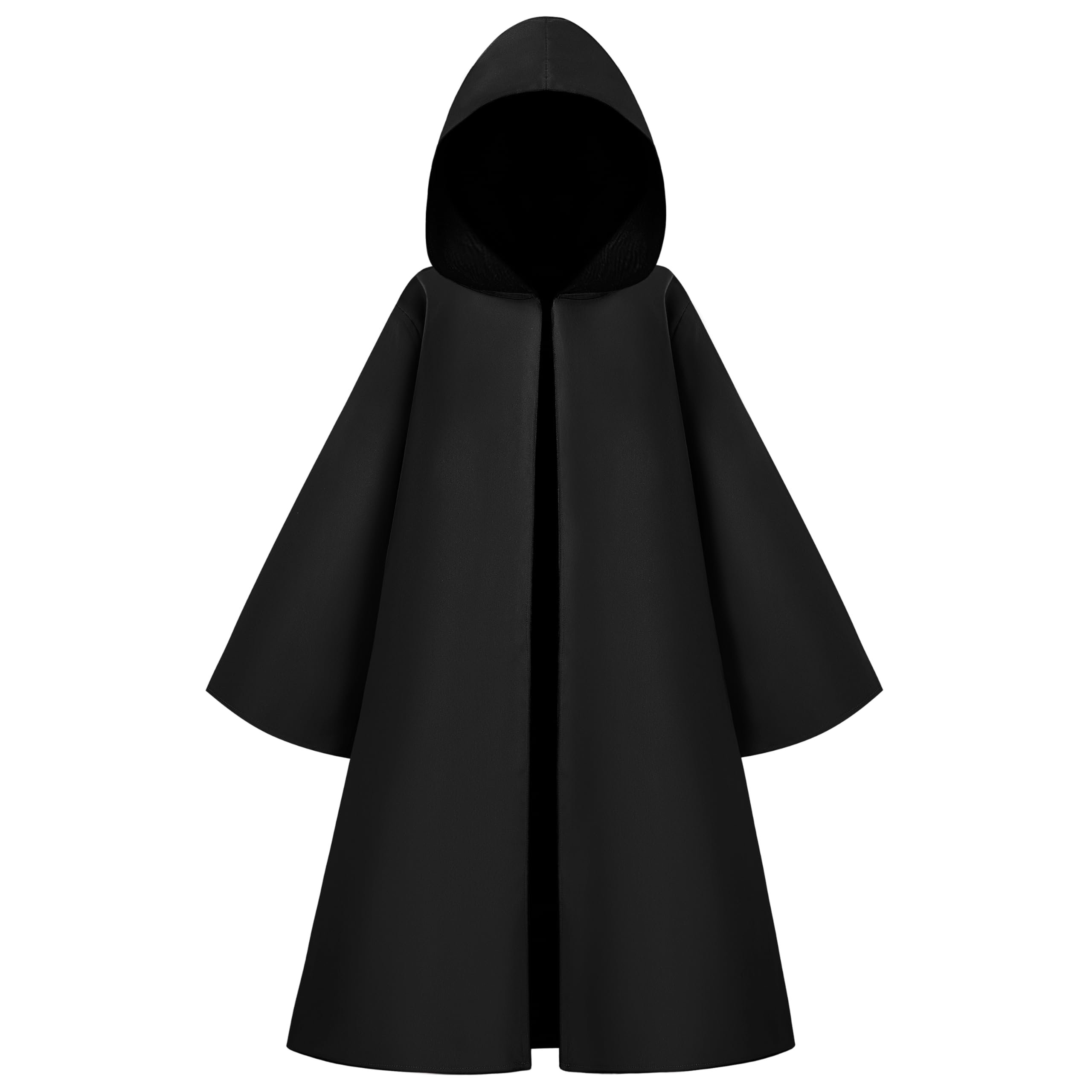Photo 1 of Spooktacular Creations Boys Halloween Costumes, Kids Knight Cloak Tunic Hooded Robe, Black Toddler Knight Costume for Halloween Cosplay Role Play Parties(X-Large(12-14 yrs))