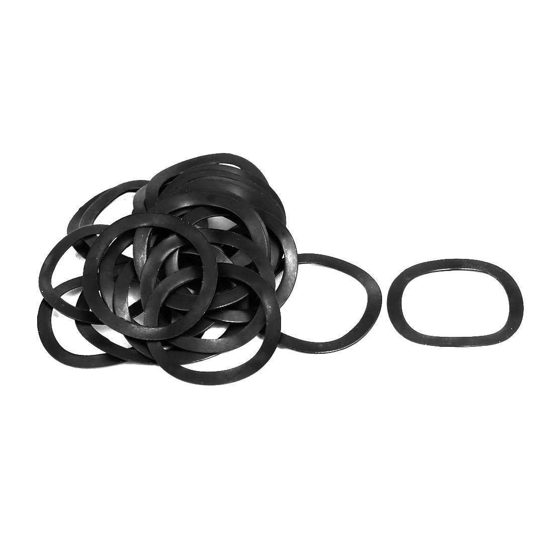 Sourcingmap 21mm Inner Diameter 27mm Outer Dia 0.4mm Thickness Carbon Steel Compression Type Wave Washer 40pcs