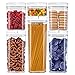 DuraHome FLiPLOCK Airtight Food Storage Containers 6 Piece Set - BPA Free Durable Clear Acrylic Container with Innovative Air Tight Handle Lid for Dry Goods Pantry Organization (Square)
