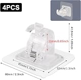Bohoray 4Pcs Self Adhesive Curtain Rod Brackets Wall Mount Clips Clear view 2