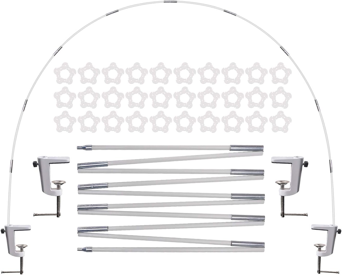 AXHJ 13Ft Adjustable Balloon Arch Stand Kit, New Reusable Table balloon arch kit with base High Strength Glass Fiber Pole for DIY Party Wedding Birthday Baby Shower Xmas Festival Decorations: Toys & Games