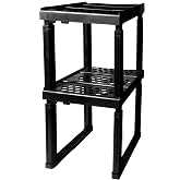 Piffny Locker Organizer Shelf， Adjustable Width and Height, Ideal Locker for School, Office, and Gym Lockers (Black 2 Pack), PLKSLF01