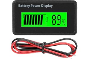 Battery Capacity Indicator 12-48V Battery Tester Voltage Tester with LCD Display(Green light)
