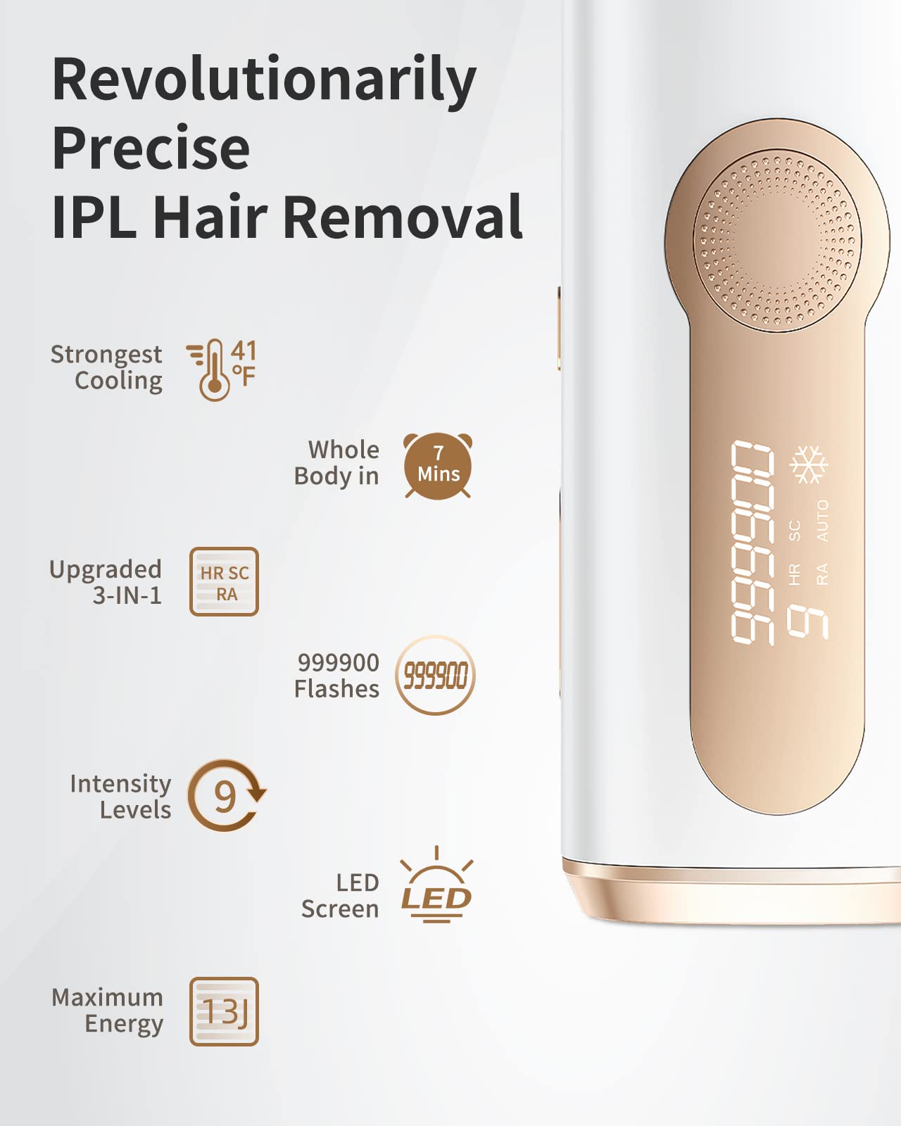 IPL Hair Removal, Laser Hair Removal with Cooling for Women and Men, AMOTAOS 3-in-1 At-Home Permanent Hair Removal Device 9 Levels Upgrade 999900 Flashes for Face Armpit Arm Bikini Line Leg Whole Body