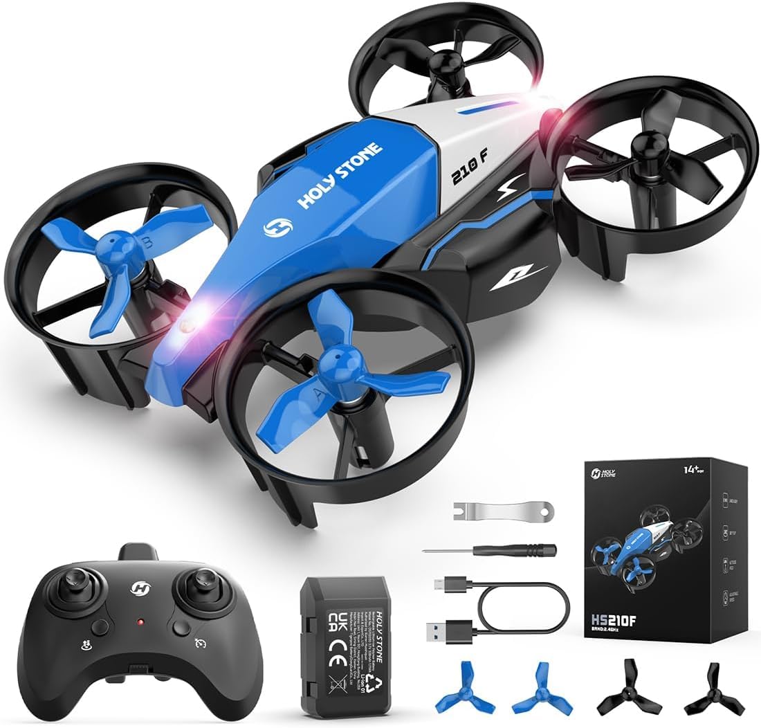 Holy Stone HS210F Mini Drone for Kids, 2-In-1 Mini RC Drone with Altitude Hold, 3D Flip and 3 Speed Modes Quadcopter for Beginners, Propellers Full Protect Easy to Fly Toy Gift for Boys and Girls