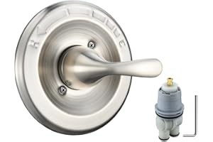 MERDICMENT T13020-SS Brushed Nickel Stainless Steel Replacement for Delta Classic 13 14 Series Single-Function Handle Trim Kit,Fit for Shower Rough-in Valve R10000 Series, (RP46074 Cartridge Included)