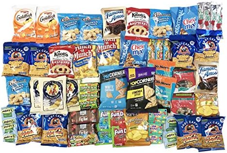 Woodstock Candy Snacks Variety Pack Cookies Chips Bulk Sampler Gift Assortment Box Care Package for College or Office (60 items)