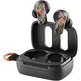 Skullcandy Dime 3 Wireless Earbuds, Bluetooth Headphones, Noise Isolating Fit, Up to 20 Hours Battery, Microphone for iPhone Android, Easy Carry with Integrated Lanyard - Realtree APX Black/Orange