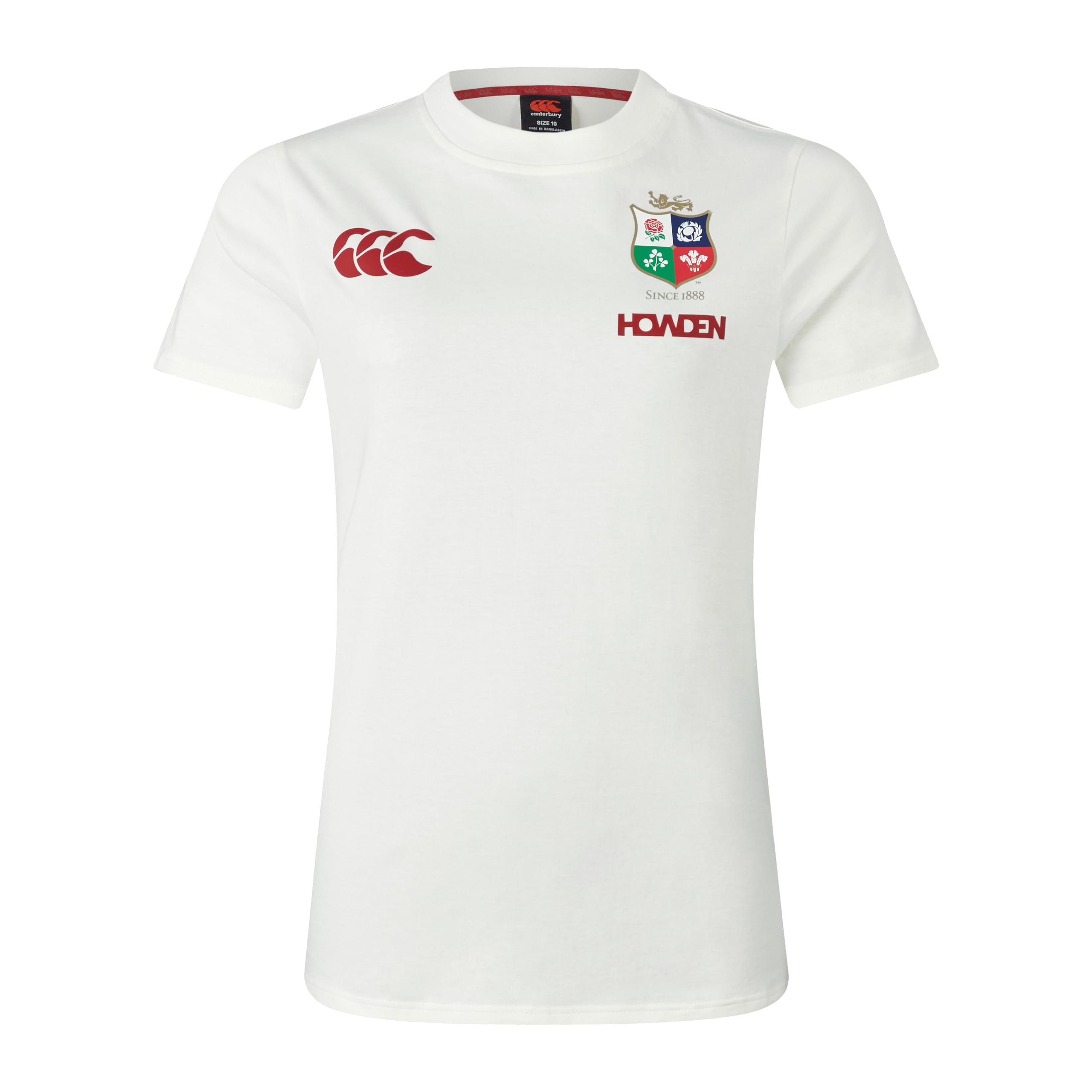 Canterbury Women's Official British & Irish Lions Cotton Rugby Jersey Tee | Organic Cotton T-Shirt, Egret, 10