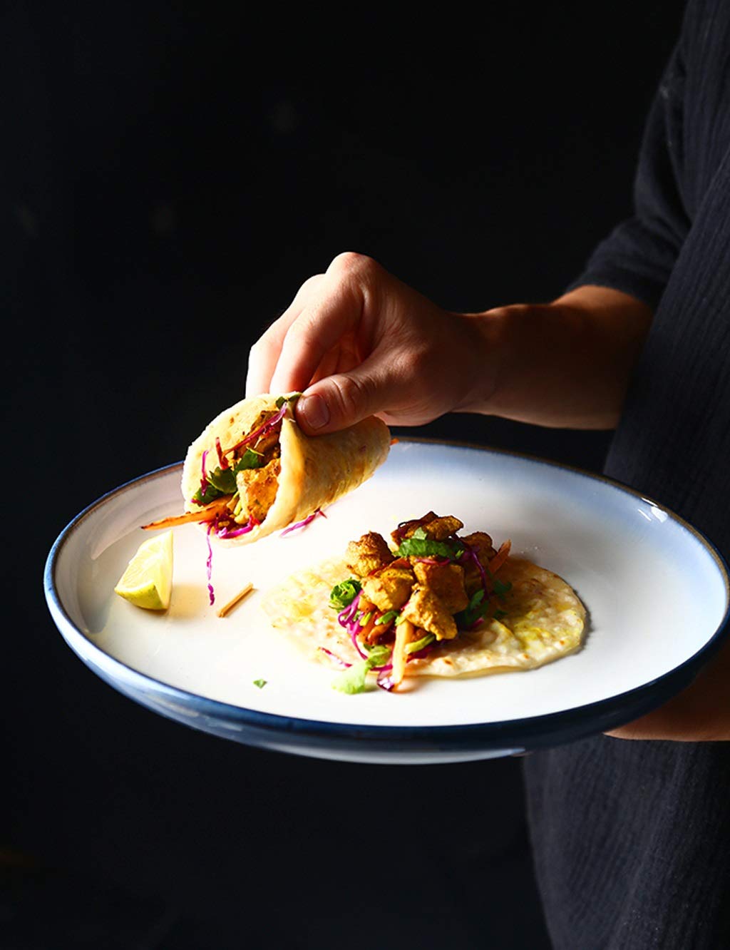 StudionFun Plato Europeo de Sopa de Porcelana, Pasta/Filete ...