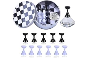 Kalolary Nail Art Display Stand - Magnetic Tips Holder, Crystal Holder, Chessboard, DIY Practice Stand (Transparent)
