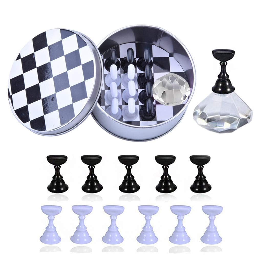 Photo 1 of Kalolary Nail Art Display Stand - Magnetic Tips Holder, Crystal Holder, Chessboard, DIY Practice Stand (Transparent)