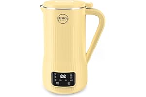 BUAIAHUG 20oz Nut Milk Maker Machine - Multi-Functional Automatic Almond Milk Machine with 10 Blades, Plant-Based Milk, Oat, Soy, Oat, Dairy Free Beverages with 12 Hours Timer/Auto-clean/Boil（yellow）