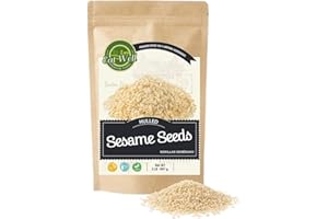 Eat Well Premium Foods Sesame Seeds, 2 Lbs - 32 oz Hulled White Sesame Seeds (Bulk Spices), Fresh Raw Whole Hulled Sesame Seeds, 100% Natural Herbs Spices Pure Gourmet Cooking Ingredients for Cooking and Baking