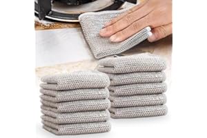 Bysku 2024 New Multipurpose Wire Dishwashing Rags for Wet and Dry, Non Scratch Wire Dishcloth Scrubbing Wire Dishwashing Rags, Wire Washing Cloth Dish Rags for Washing Dishes Household Supplies