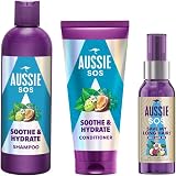 Aussie SOS Soothe & Hydrate Bundle Shampoo 300ml Conditioner 200ml Oil 100ml