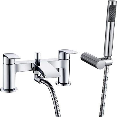 Hapilife Bath Mixer Taps Waterfall with Handheld Shower Chrome Brass Deck Mount