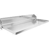 Extreme Max 5001.6214 Fold-Down Wall-Mount Aluminum Work Station for Race Trailer, Garage, Shop, Enclosed Trailer, Toy Hauler - 32" x 14", Silver