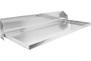 Extreme Max 5001.6214 Fold-Down Wall-Mount Aluminum Work Station for Race Trailer, Garage, Shop, Enclosed Trailer, Toy Hauler - 32" x 14", Silver