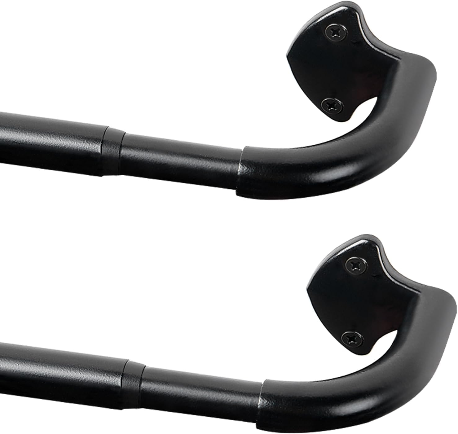 Window Treatment Hardware - 2 Pack Wrap Around Curtain Rods for Windows 28 to 48 Inches, Blackout Curved Curtain Rod, for Indoor and Outdoor, Adjustable from 33 to 45 Inches, Black