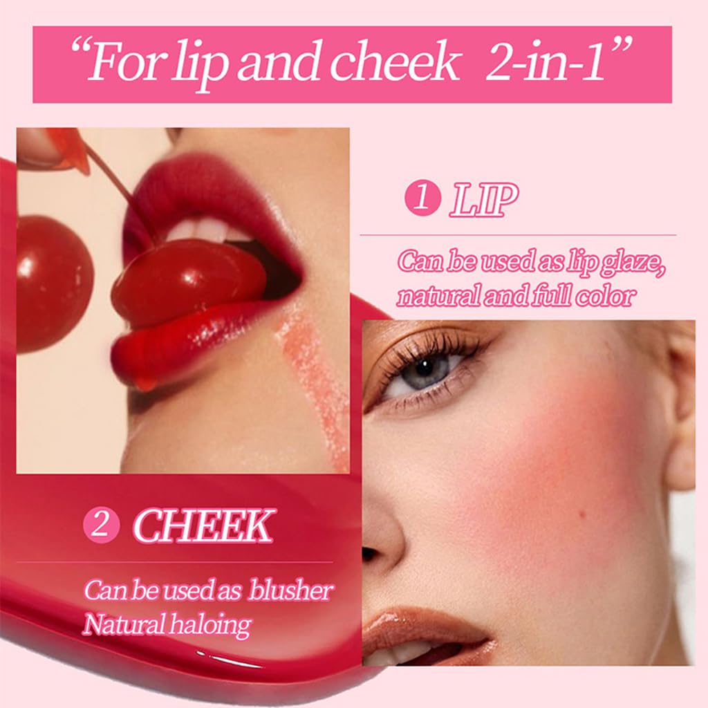 Yasovigi 6 Colors Lip Oil Lip Stain, Watery Lip Oil Lip Tint Stain Set, Liquid Lipstick Lip Gloss Moisturizing, Multi-use Lip and Cheek Tint, Non-Sticky, High Pigment (Type A)