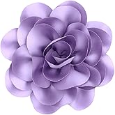 Rose Flower Large Brooch Pin,Vintage Dainty Satin Fabric Camellia Lapel Pins Handmade Big Flower Collar Pins Wedding Party Dance Dress Suit Clothes Accessories Jewelry for Women