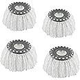 4 Premium Replacement Mop Heads Refills, Compatible for Hurricane Spin Magic Mop Head, fits 6.3‘’ Standard Replacement Round