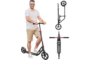 LEEYV Adult Scooter - Folding, Adjustable Height, Big Wheels, Lightweight All-Aluminum Frame | Suitable for Teens 12+ | 265lbs Weight Limit