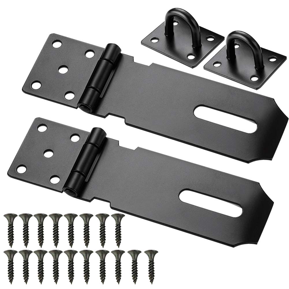 4.5 Inch Hinged Padlock Hasp - Silver Metal For Sheds, Barn Doors, Security