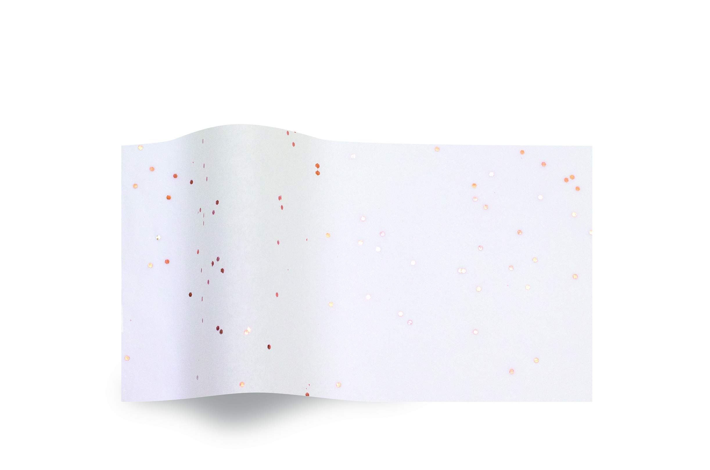 Rose Gold Sparkles on White Sparkly Tissue Wrapping Paper 5 Sheets