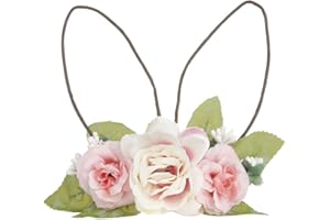 DreamLily Baby Girls Flower Crown Spring Bunny Headband Woodland Floral Head Piece for Toddler BB14