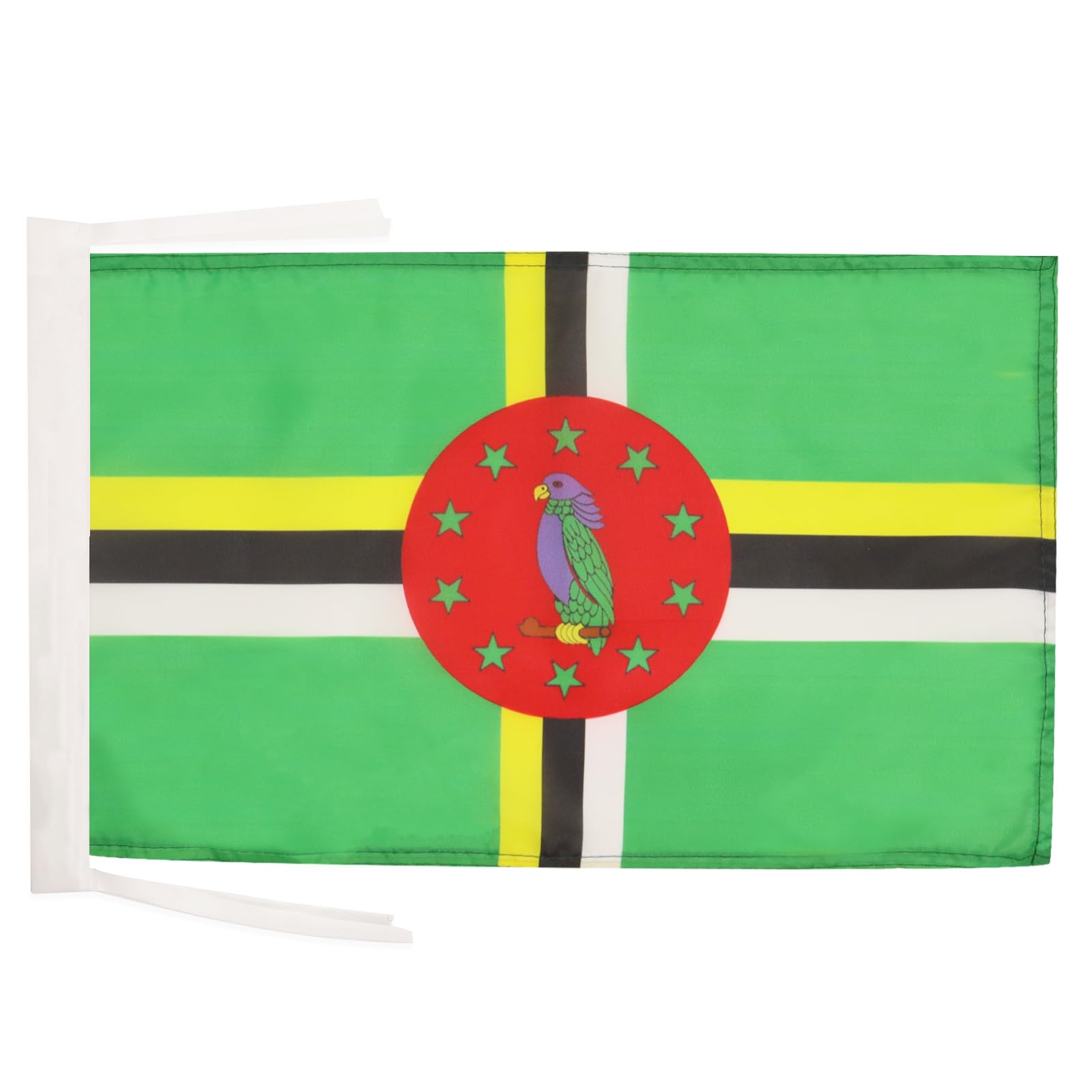 AZ FLAG - Dominica Flag - 18'' x 12'' - 100% Polyester Dominican Small Banner with Two Cords - Fade Resistant - Vivid Colors - 18x12 in - 45x30 Cm โ image 1