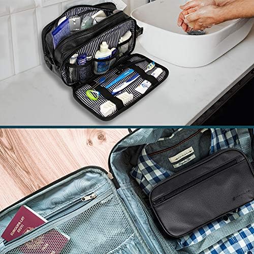 PAVILIA Toiletry Bag for Men, Travel Toiletries Bag | Water-resistant Dopp Kit, PU Leather Shaving Bag Organizer for Toiletry Accessories, Cosmetic, Hygiene, Grooming 6 PAVILIA Toiletry Bag for Men, Travel Toiletries Bag | Water-resistant Dopp Kit, PU Leather Shaving Bag Organizer for Toiletry Accessories, Cosmetic, Hygiene, Grooming