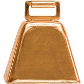 Weaver Livestock Copper-Plated, Small Cow Bell for Livestock, 2 Pack | 1.75" x 2.25" x 2.5", Lightweight, Loud Bell, Collar Attachment, for Cattle, Goats &amp; Sheep, Herd Tracking &amp; Grazing