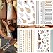 10 Sheets Premium Metallic Tattoos 100 Shimmer Designs Body Temporary Flash Metallic Fake Jewelry Tattoos Necklaces Bracelets Feathers Wrist Bands Infinity Love Turquoise Sticker. (Black)