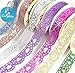 Carykon 7 Rolls Self Adhesive Bling Glitter Lace Tape Masking DIY Scrapbooking Phone Decorating Bud Silk Staionery Stickers