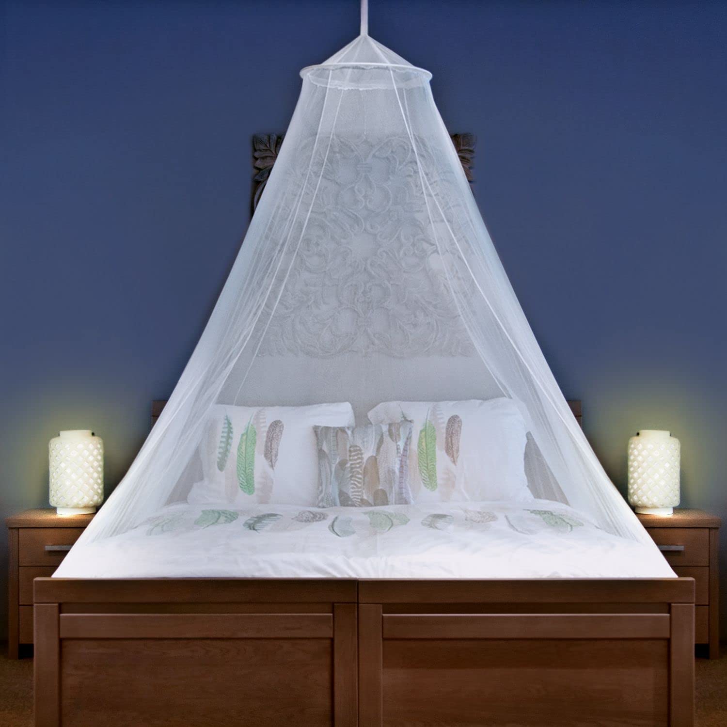 Photo 1 of Mosquito Net for Single to King-Sized Beds – Fully-Enclosed Bed Canopy for Travel or Decoration – Free Bag, Hanging Kit & Adhesive Ceiling Hooks for Easy Setup