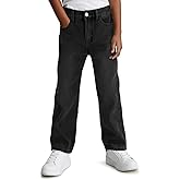 Haloumoning Boys Jeans Kids Fashion Fleece Lined Elastic Waist Denim Pants with Pockets 5-14 Years