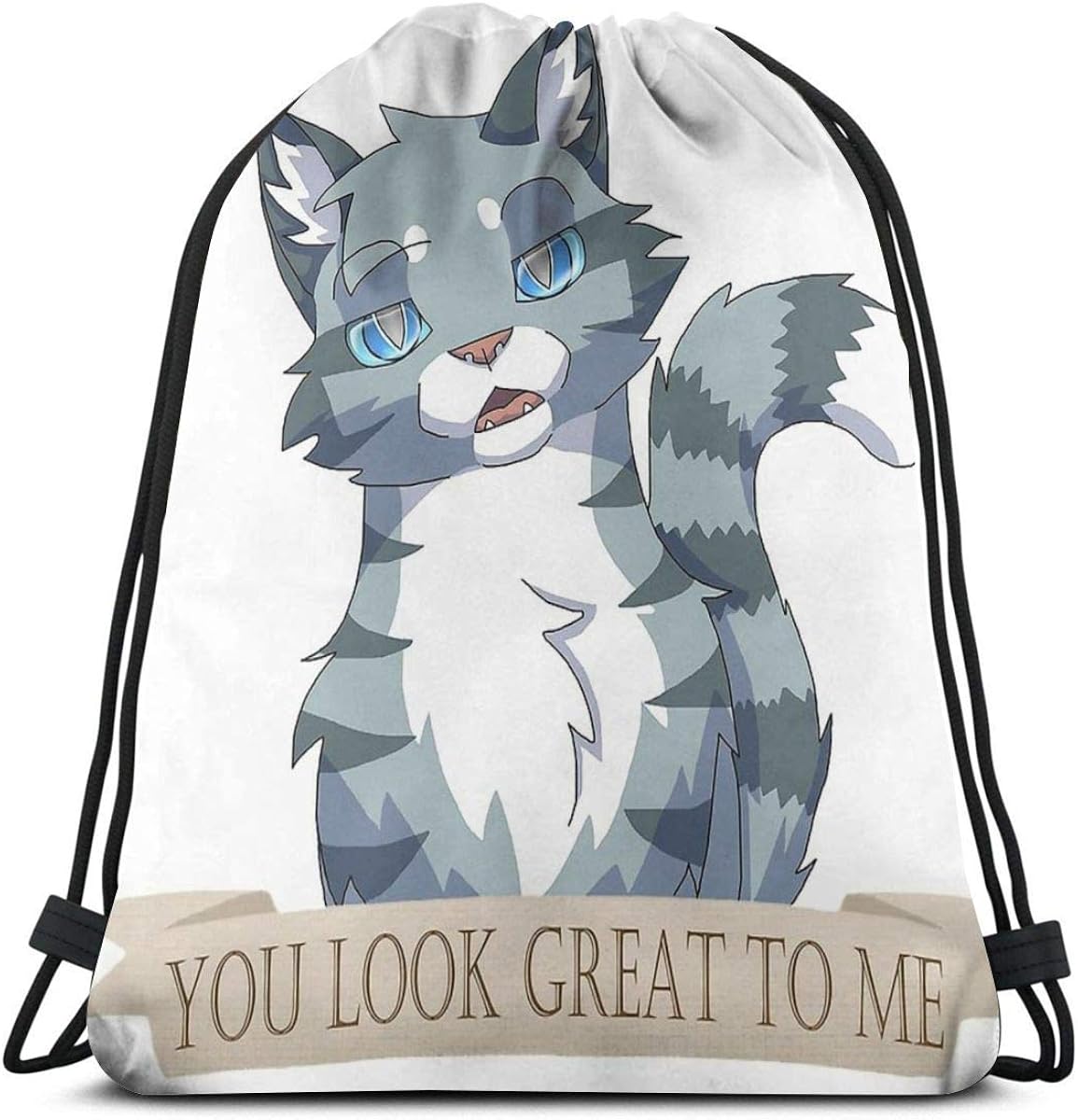 Drawstring backpack sports bag Warrior Cats Sarcastic Jayfeather Men and women travel fitness