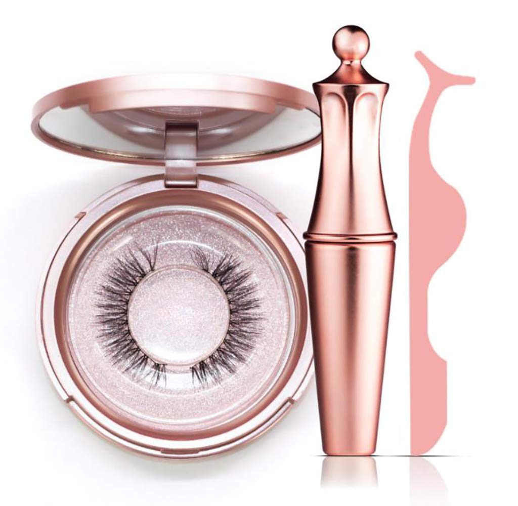 Magnetic Eyelashes with Magnetic Eyeliner, Ultra Thin Magnet,Reusable Silk False Lashes, Light weight & Easy to Wear, Best 3D Reusable Eyelashes with Applicator