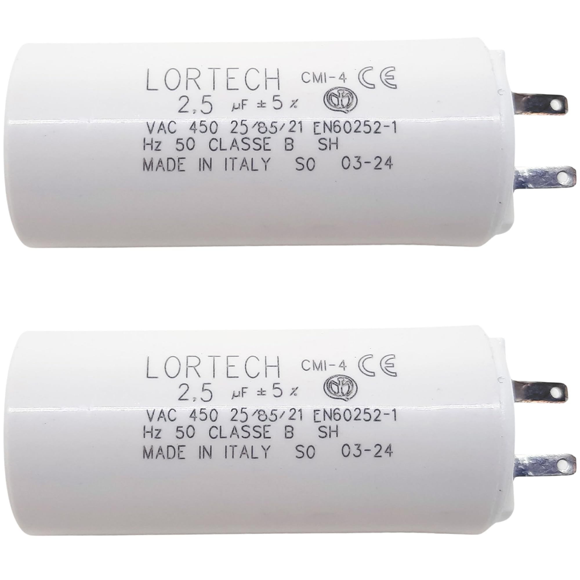 LORTECH 2.5 µF Capacitor, 2.8 mm Terminals, Part Number 1