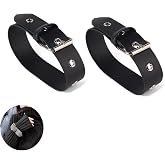 ArrErr 2 Pack Kilt Extender Straps Adjustable Leather Band Cuff Belt Buckle Fastener Replacement for Coat Sleeve Dress Jacket Shoes Leg Thigh Garter