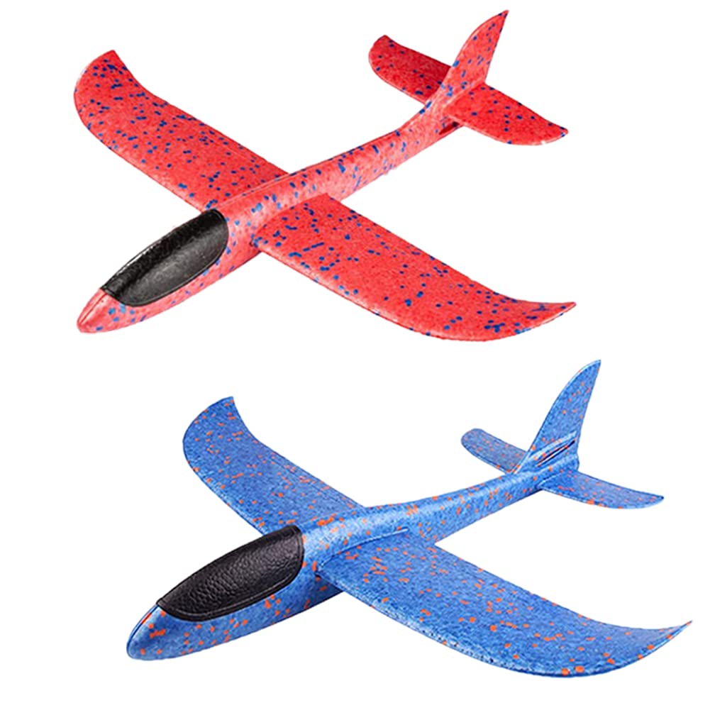 MAKFORT Foam Flying Gliders for Children and Adults Model Aircraft Toy Outdoor Ca.38cm (Blue)
