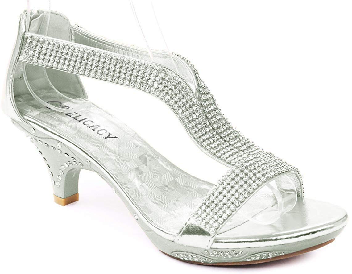 silver bridesmaid shoes low heel
