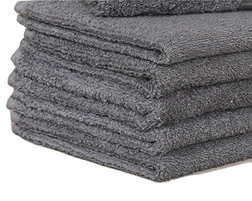 Gold textiles Cotton Bleach Proof Salon Hand Towels (24-Pack,Grey,16x27 inches) Bleach Safe Gym Hand Towel (24, Grey) - Thumbnail 4
